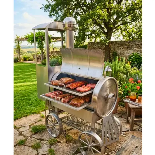 Churrasqueira em Aço Inox Temática Tecnogrill Trem Pit Smoker