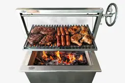 Parrilla Argentina em Inox Tecnogrill com Grelha Manual e Braseiro