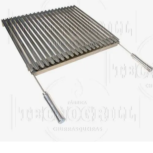 Grelha Argentina em Inox com Coletor de Gordura Removível 60x50