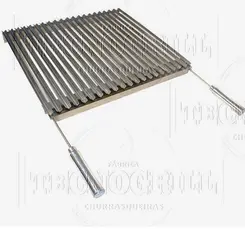 Grelha Argentina em Inox com Coletor de Gordura Removível 60x50
