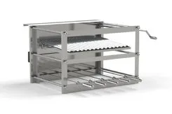 Churrasqueira inox Tecnogrill 5 espetos rotativos e grelha manual