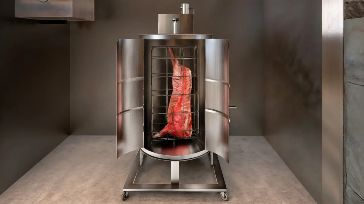 Churrasqueira Costelão Tecnogrill Tambor em Inox Móvel Rotativa c/ Motor