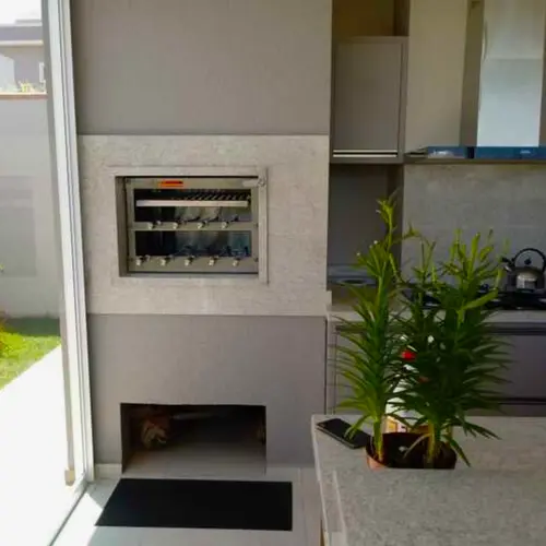 Churrasqueira inox tecnogrill 9 espetos rotativos com grelha manual