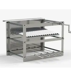 Churrasqueira inox Tecnogrill 4 espetos rotativos e grelha manual