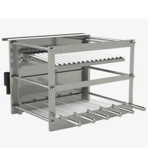 Churrasqueira inox Tecnogrill 6 espetos rotativos e grelha motorizada