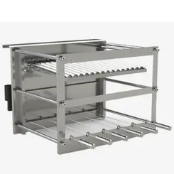 Churrasqueira inox Tecnogrill 6 espetos rotativos e grelha motorizada