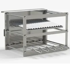 Churrasqueira inox Tecnogrill 5 espetos rotativos e grelha motorizada