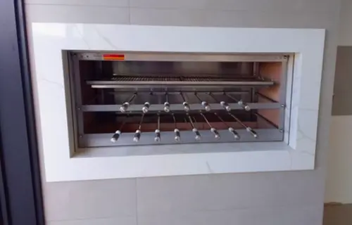 Churrasqueira inox tecnogrill 15 espetos rotativos e grelha motorizada