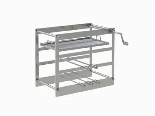 Churrasqueira Grill inox Tecnogrill espetos tradicionais e grelha manual - 70 cm