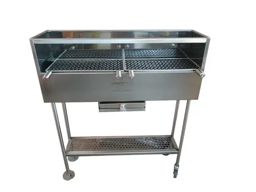 Churrasqueira para espetinho em Inox 2 Grelha Portatil Tecnogrill