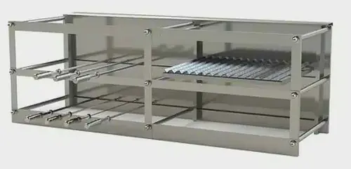 Churrasqueira 13 espetos giratórios com grelha lateral a manivela