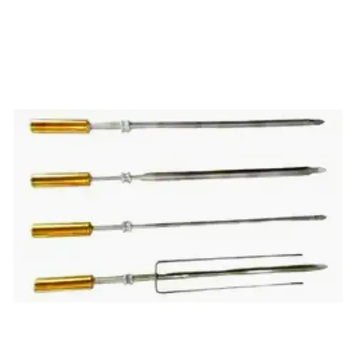 Espeto em aço inox Tecnogrill 70 cm Cabo Dourado
